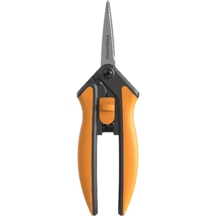 Fiskars Microtip Gartenschere SP13, Länge 21,5 cm, Hochwertige Stahlklingen-Kunststoff Griff, Schwarz-Orange, Solid, 1051600 mittelgroß