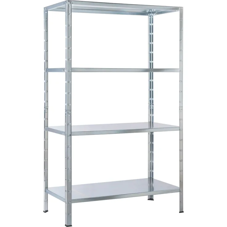 Schulte Regalwelt Lagerregal mit 4 PowerMAX-Fachböden, 137x75x30cm Regalsystem, Steckregal mit einfacher Montage ohne Verschrauben, Traglast je Boden bis zu 50 Kg (Gesamttraglast bis zu 200 Kg)