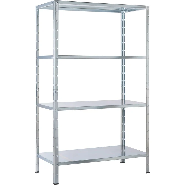 Schulte Regalwelt Lagerregal mit 4 PowerMAX-Fachböden, 137x75x30cm Regalsystem, Steckregal mit einfacher Montage ohne Verschrauben, Traglast je Boden bis zu 50 Kg (Gesamttraglast bis zu 200 Kg) – Bild 1