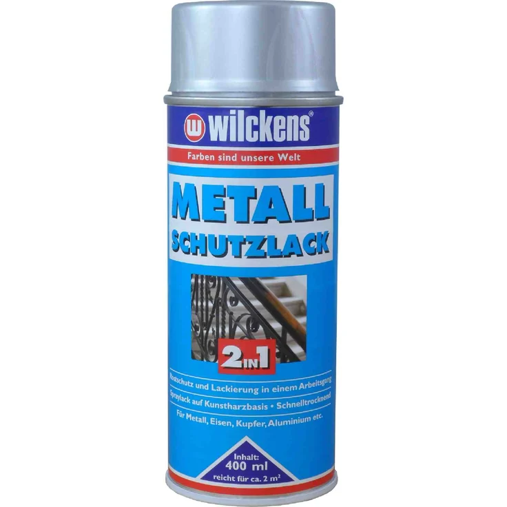 Wilckens - 2in1 Metall Schutzlack 400ml silber Spray Rostschutz Rostschutz Rostumwandler - silber – Bild 1