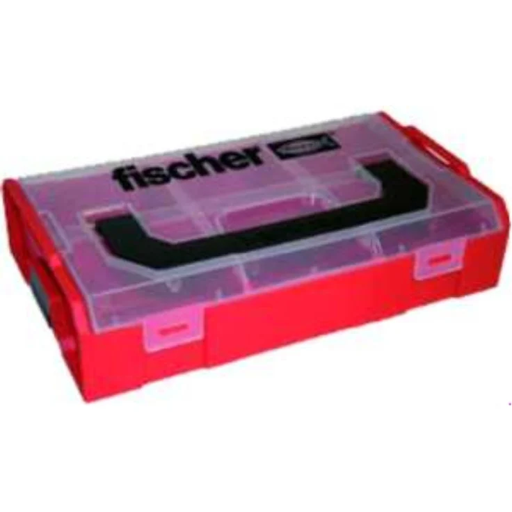 fischer FIXtainer, Sortierbox für Kleinteile, universelle Aufbewahrungs-Box für Dübel, Schrauben & Muttern, stapelbare Werkzeugkiste mit Tragegriff & Klicksystem, Dübelbox - Preisvergleich – Bild 1