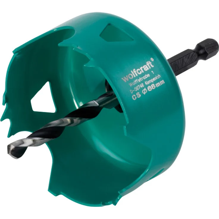 Wolfcraft 5968000 Carbonstahl-Lochsäge Ø 68 mm, grün – Bild 1