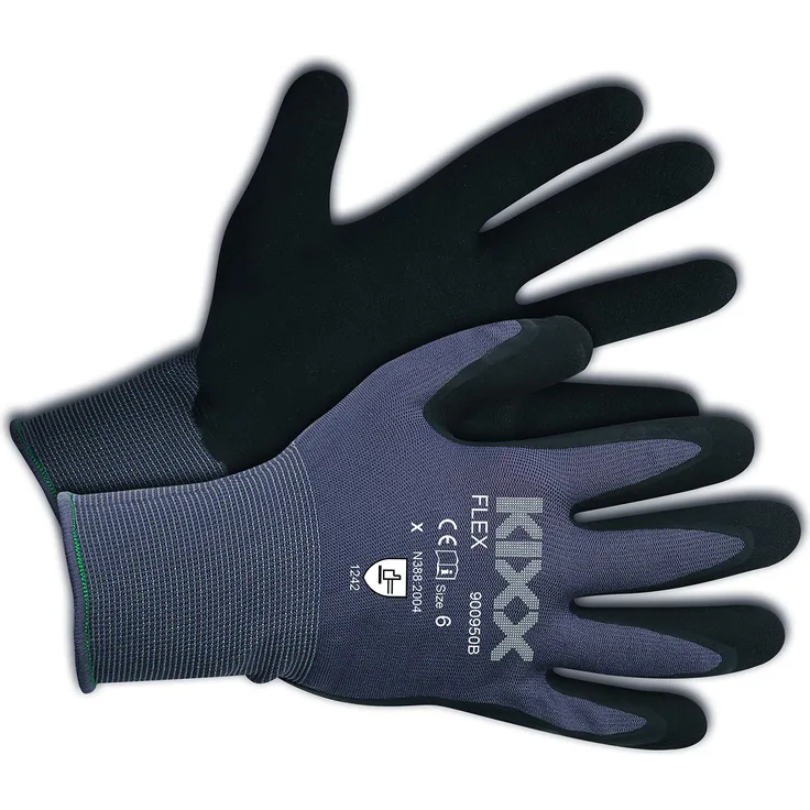 KIXX Flex Handschuh Nylon-Latex Gartenhandschuhe Arbeitshandschuhe Größe 09