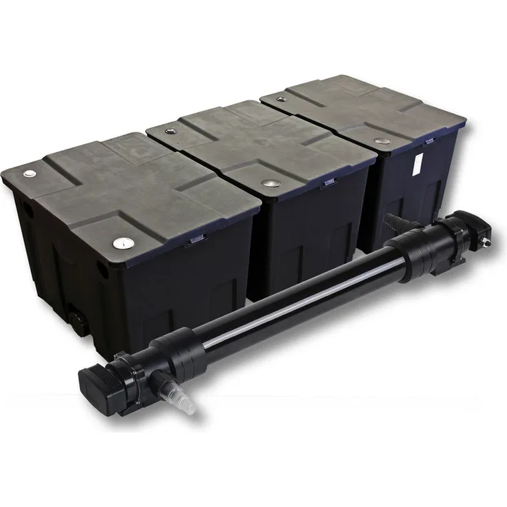 WilTec SunSun 3-Kammer Filter Set für 90000l Teich mit 72W UVC 6er Teichklärer