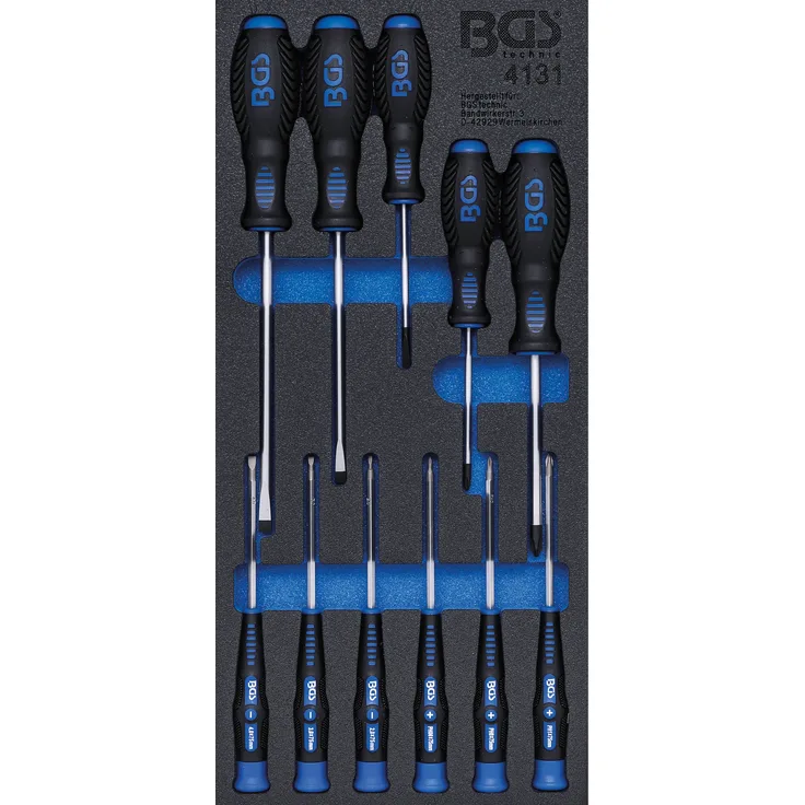 BGS 4131 | Werkstattwageneinlage 1-3: Schraubendreher-Satz | 11-tlg.