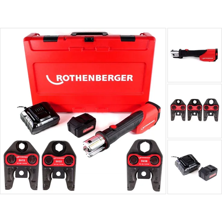 Rothenberger 1000001924 – Romax 4000 Set SV15 – 22 – 28 mm 4 Ah. EU