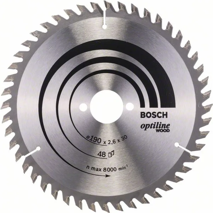 Bosch Professional Kreissägeblatt Optiline Wood (für Holz, 190 x 30 x 2,6 mm, 48 Zähne, Zubehör Kreissäge)