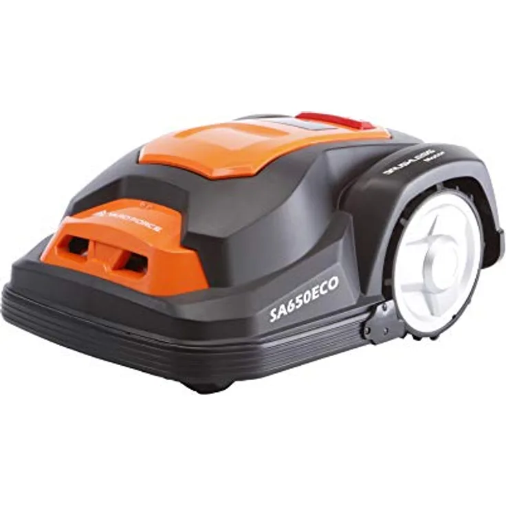 Yard Force Mähroboter SA650ECO, geeignet für Rasenflächen bis zu 650 m², Kantenschneide-Funktion und bürstenloser Motor, 28 V, schwarz-orange