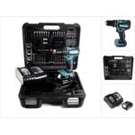 Makita DHP485STTK Akku Schlagbohrschrauber 18 V 50 Nm Brushless + 1x Akku 5,0 Ah + Ladegerät + 101 tlg. Zubehörset + Koffer