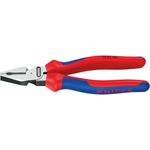 KNIPEX 02 05 180 Kraft-Kombizange mit Mehrkomponenten-Hüllen verchromt 180 mm