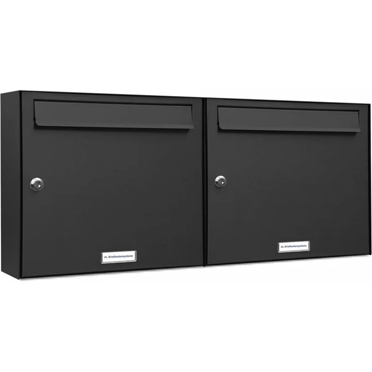 2er Briefkasten Anthrazit Anlage 2 Fach Wandbriefkasten Postkasten Ausführung 2