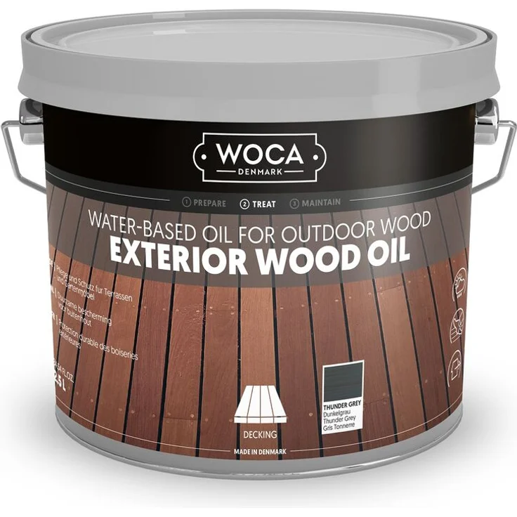 Exterior Wood Oil Dunkelgrau 2,5 Liter - Woca – Bild 1