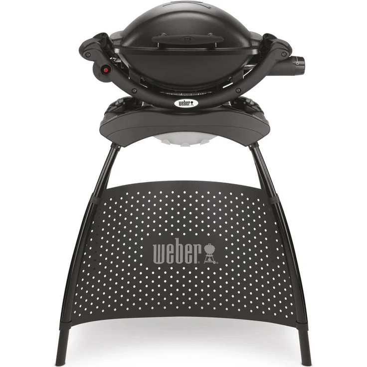 Weber Gasgrill Q 1000 mit Stand 1 Brenner und Aromaschienen Schwarz – Bild 1