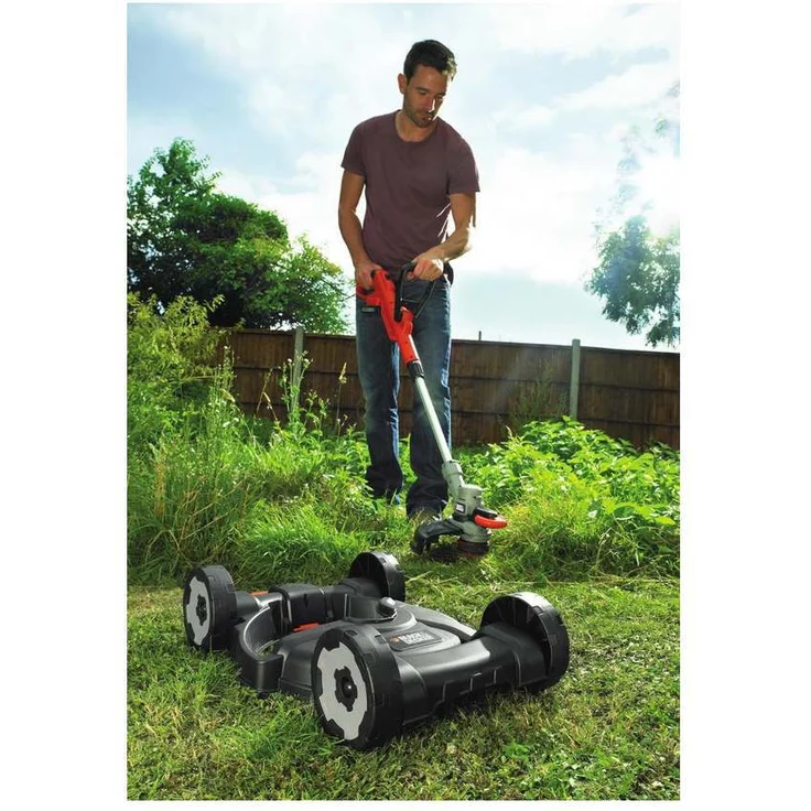 Black+Decker 3-in-1 Multi-Trimmer-Set (18V 2,0Ah, Kantenschneider, Rasentrimmer mit Rasenmäheraufsatz, speziell für kleinste Rasenflächen und schwieriges Gelände, inkl. Akku und Ladegerät) STC1820CM – Bild 5