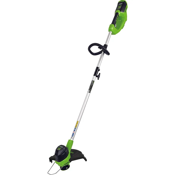 Greenworks Akku-Rasentrimmer G40LT (Li-Ion 40V 30cm Schnittbreite 7000U-min dreh- und neigbarer Motorkopf verstellbarere Zusatzhandgriff Alu-Führungsholm Flowerguard ohne Akku und Ladegerät) – Bild 2
