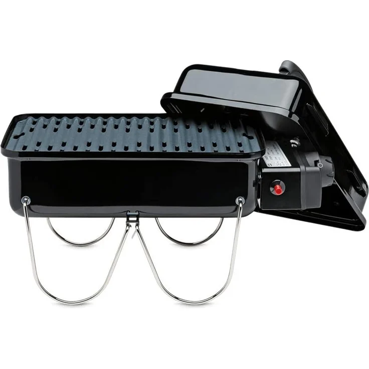 Weber Go-Anywhere Gasgrill Balkongrill klein, 1 Brenner, 2-3 Personen, Maße 37 x 53 x 31 cm, schwarz – Bild 2