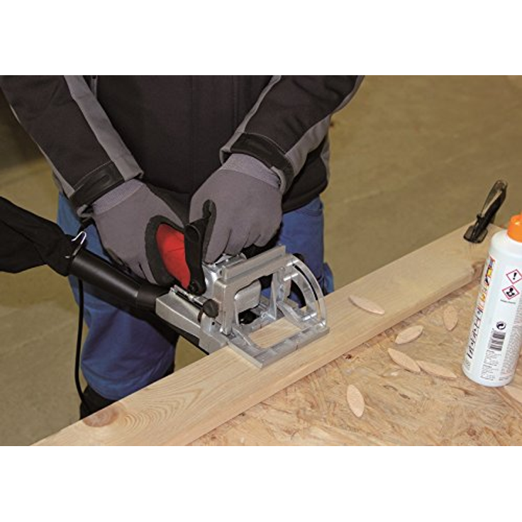 Einhell Flachdübelfräse TC-BJ 900 (860 W, 14 mm, Winkel- und Höheneinstellung, Staubfangsack, Koffer) – Bild 7