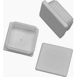 5 x Lamellenstopfen Vierkantrohrstopfen 40 x 40 mm (Außen) Stopfen WEISS