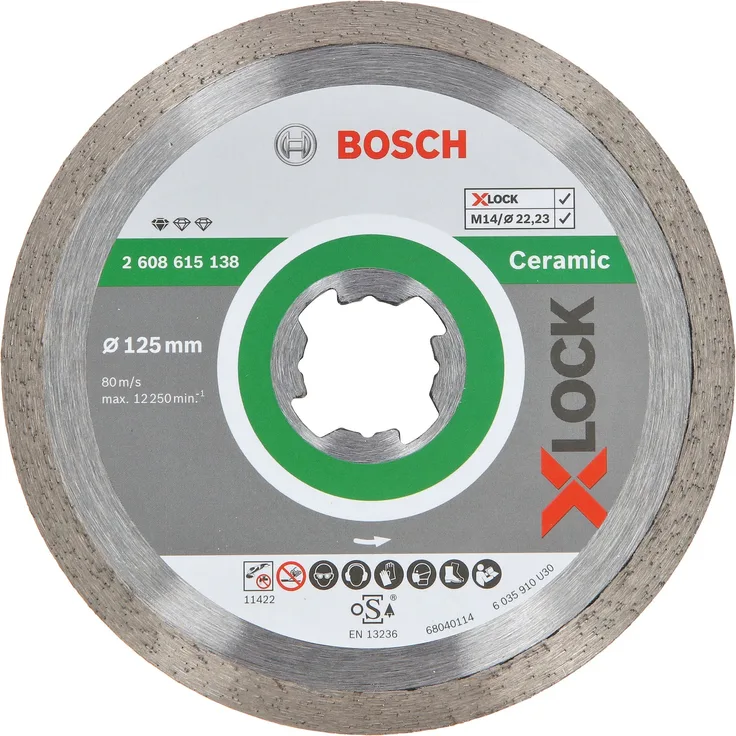 Bosch Professional X-LOCK Diamant-Trennscheibe Standard for Ceramic 125mm, Durchmesser