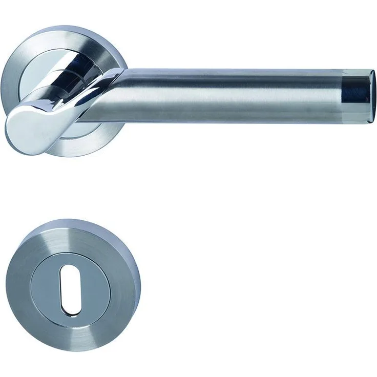 Alpertec 88025800C Solid 1-R Chrom-Edelstahlfarbig satiniert. BB für Zimmertüren Drückergarnitur Türdrücker Türbeschläge Neu
