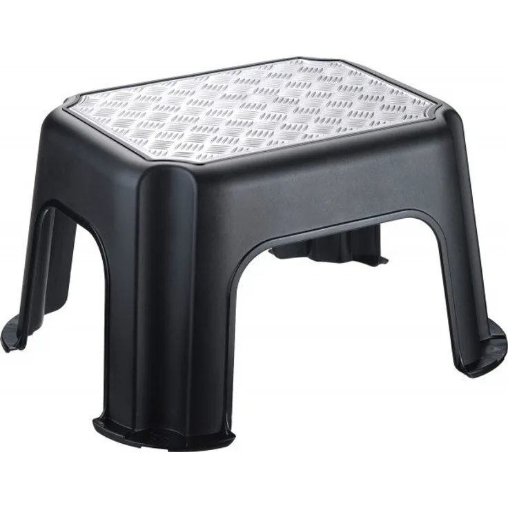 Rotho Paso Tritthocker, Kunststoff (PP), schwarz, (43,1 x 35,8 x 23,8 cm)