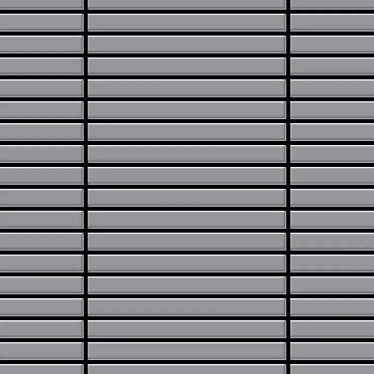 Mosaik Fliese massiv Metall Edelstahl matt in grau 1,6mm stark ALLOY Linear-S-S-MA 0,94 m2