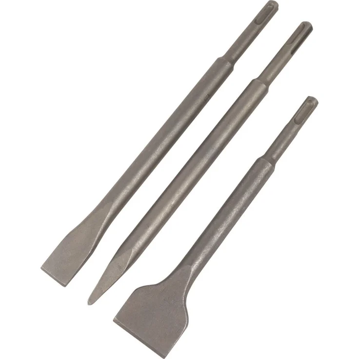 DeWalt Meißel-Set 3-teilig, hochwertiges SDS-plus Meißel Set bestehend aus 1 Spitzmeißel und 2 Flachmeißeln, höchste Werkstoffqualität aus gehärtetem Stahl, Art.-Nr. DT60330-QZ – Bild 2