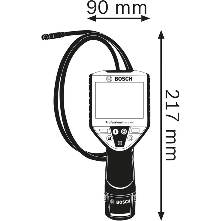Bosch Professional Inspektionskamera GIC 120 C (Kabellänge: 120 cm, Display: 3,5 Zoll, 12 V Akku, in L-Boxx) – Bild 2