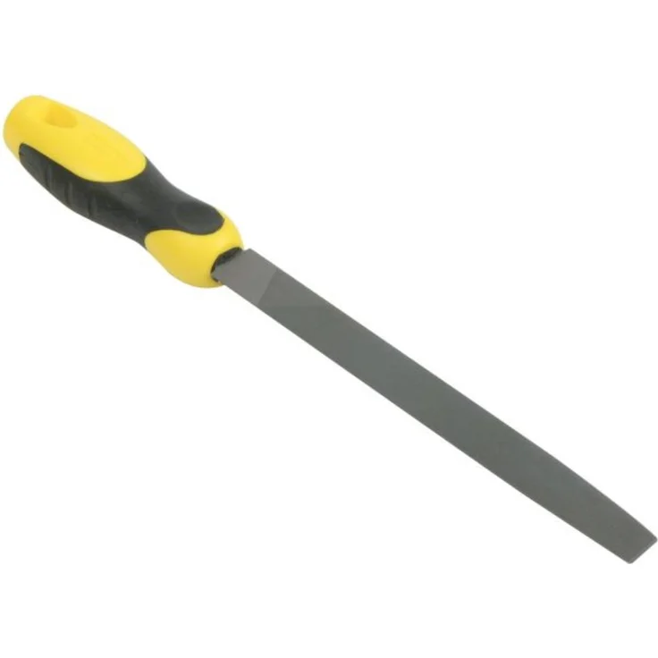 Stanley Halbrundfeile, Hieb 2 (200 mm Länge, Karbon-Stahl, ergonomischer Bi-Material Handgriff, Griffaussparung) 0-22-456