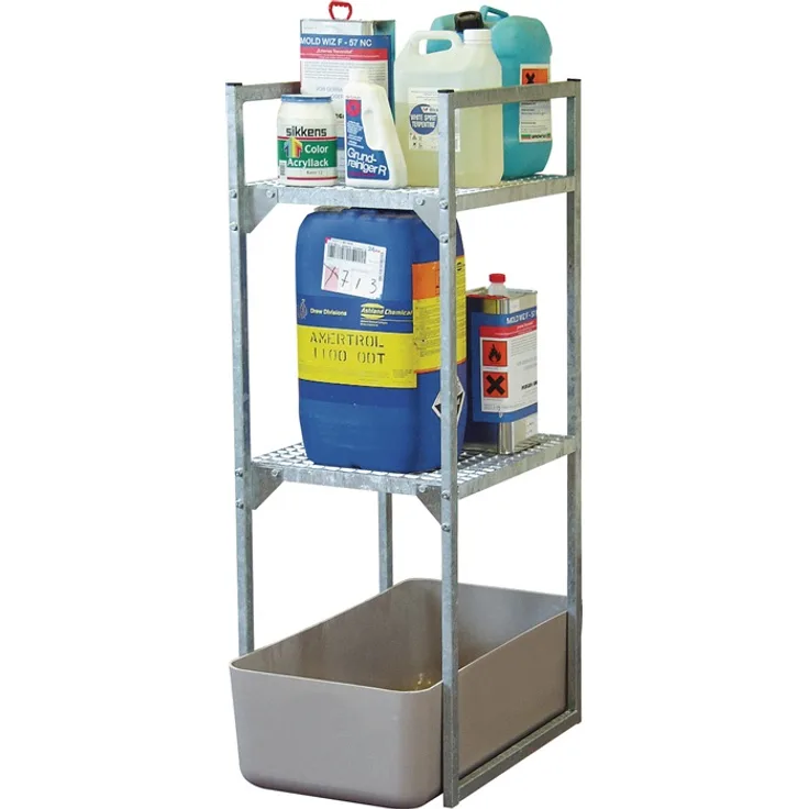 CEMO Fassregal B820xT450mm m.Gitterrost f.Kleingebindelagerung