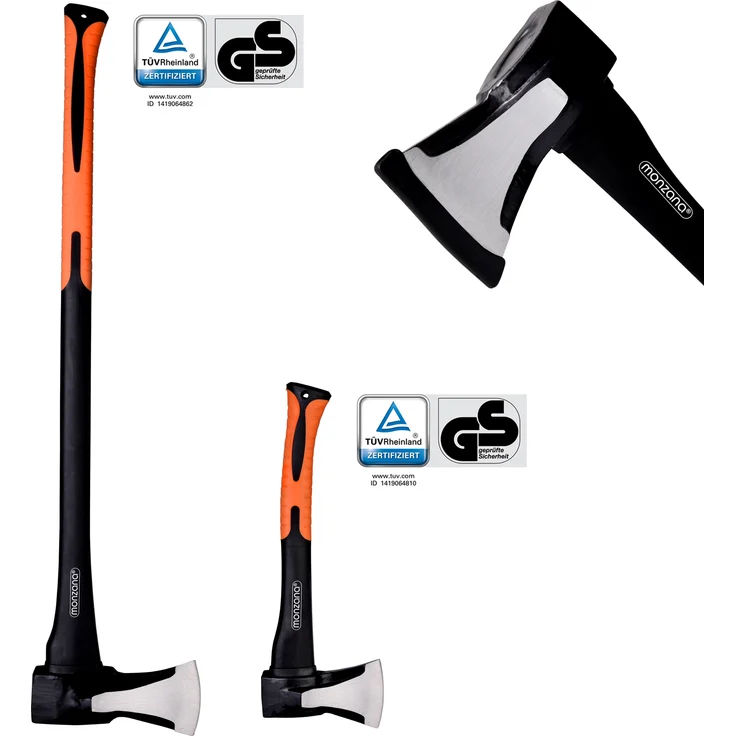 Monzana Set Axt mit Beil ergonomischer Handgriff Gummischutz Universal Spaltaxt Spaltbeil Spalthammer Holzspalter – Bild 1