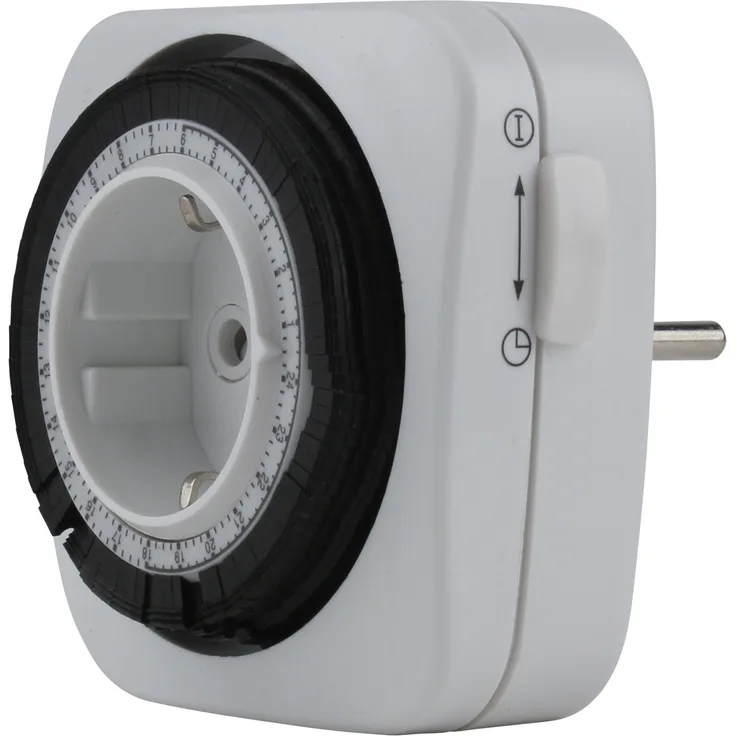 UNITEC 44023 Tageszeitschaltuhr innen quadratisch analog ws, weiß