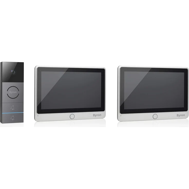 Byron Video-Gegensprechanlage mit zwei 7 Zoll HD Touchscreen 720p (erweiterbar) Videoaufnahmefunktion Nachtsicht, DIC-24122 – Bild 1