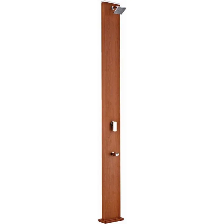 PCS-ERG Alu-Solardusche quadratisch 32 Liter in Holzoptik