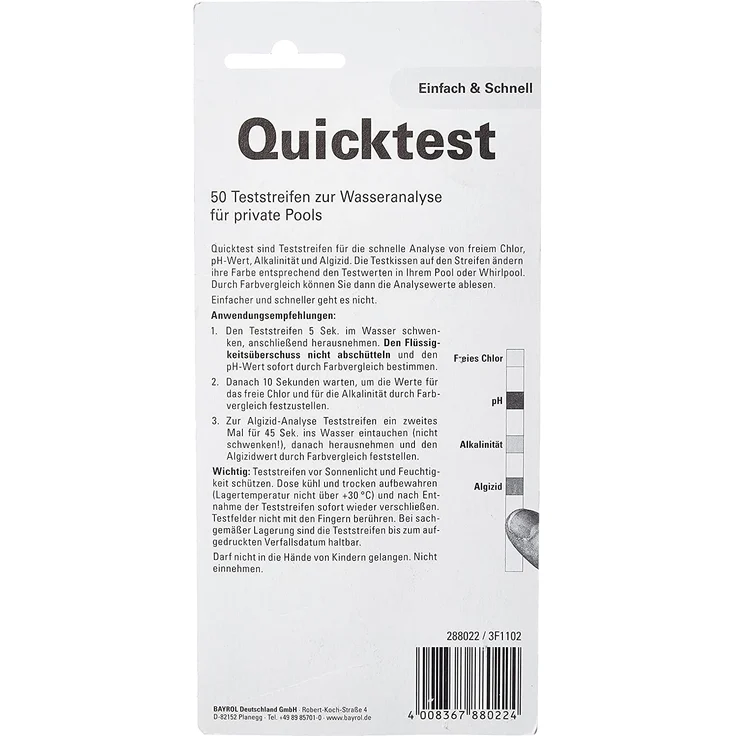 Bayrol Quicktest Teststreifen pH/CI/TAC/Algizid – Bild 4