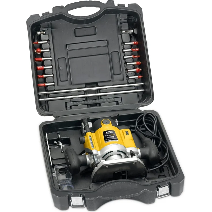 Powerplus POWX093 Elektro-Oberfräse 1500 W 6000-26000 RPM Schwarz, Gelb - Elektro-Oberfräsen (230-240 V, 50 Hz, AC) – Bild 4