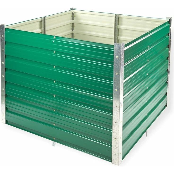 DEMA Metall Hochbeet 1x1m Rosendaal grün Gartenbeet Gemüsebeet Langlebig Verzinkt