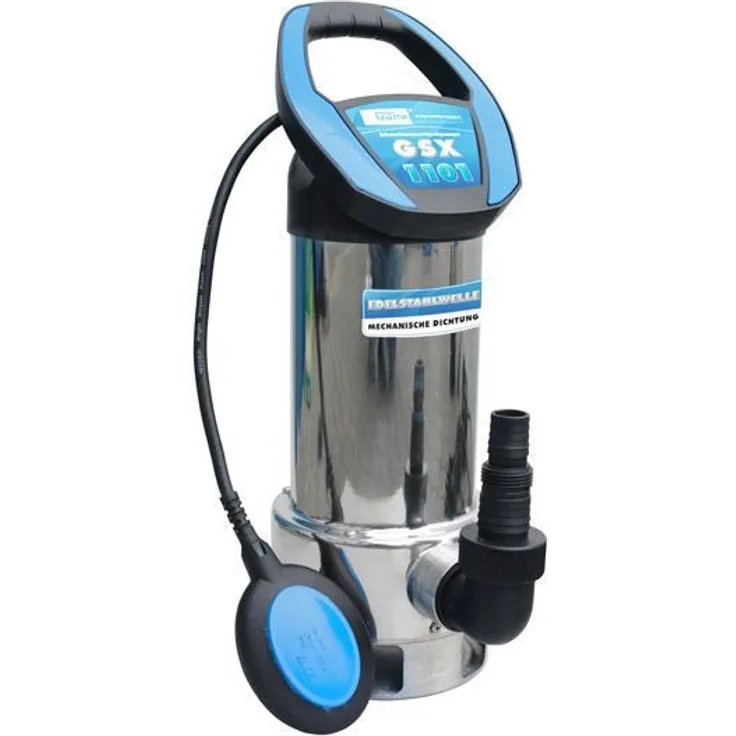 Güde GSX 1101 Tauchpumpe 1.100 Watt 19.000 l/h Entwässerung max. Förderhöhe 8 m max. Partikelgröße 35 mm max. Wassertemperatur 35 °C Kabellänge 10 m 7,4 kg