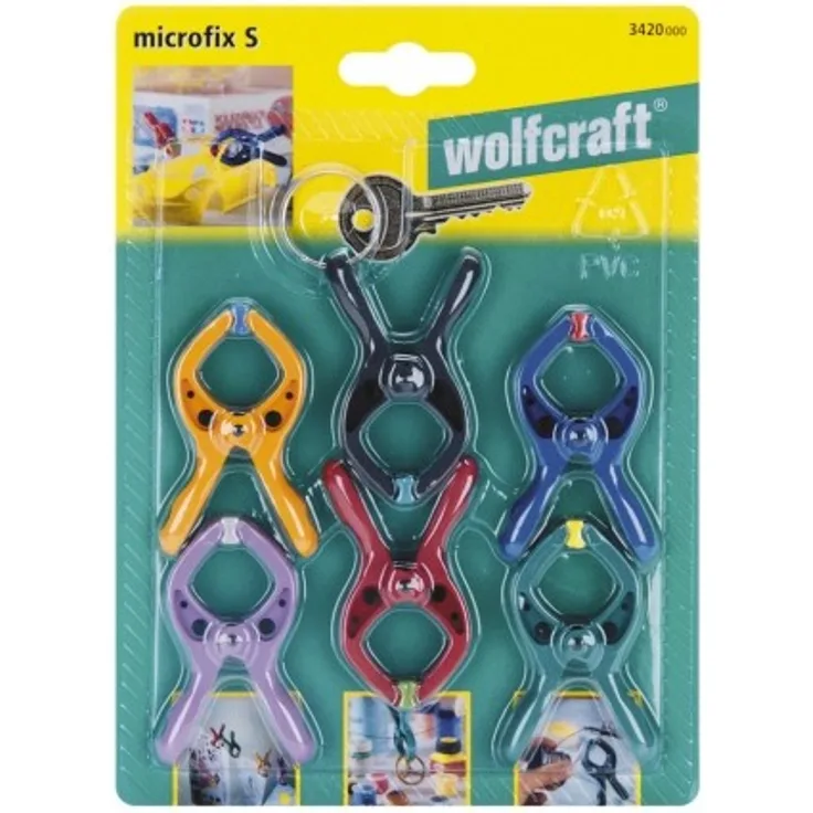 Wolfcraft 3420000 microfix Federzwinge, mehrfarbig, 20 mm