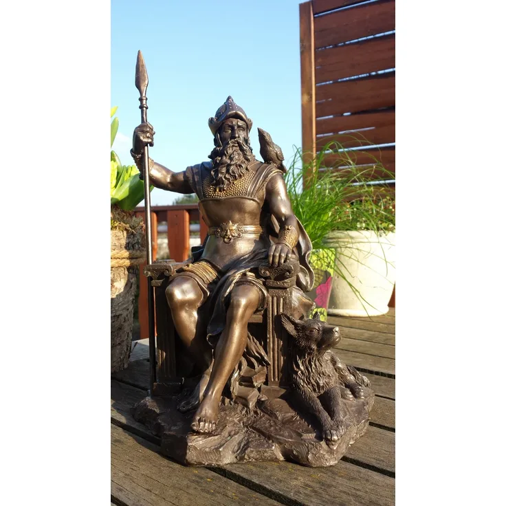 Dekofigur bronziert - Modell Odin - Bronzefigur Figur Deko Wohndeko Statue Gott