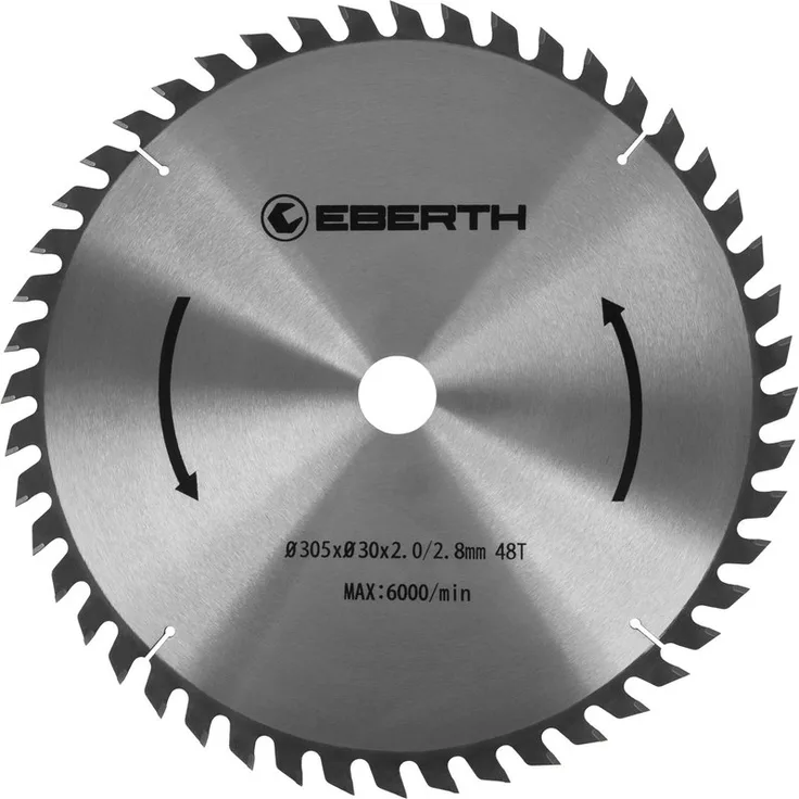 Eberth - Hartmetall-Kreissägeblatt für Holzschnitte (305 x 2,8 x 30 mm, 48 Zähne, lange Lebensdauer)