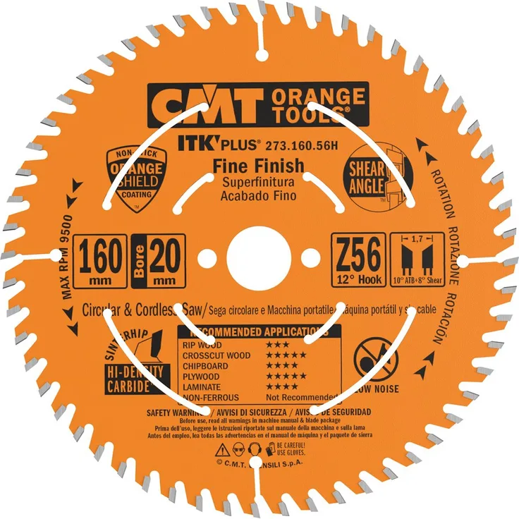 CMT ? 273.160.56h ITK Plus HW Kreissägeblatt 160 x 1.7 x 20 (+ 16) Z = 56 ATB + S