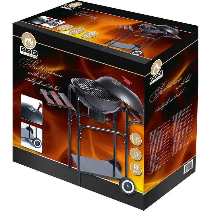 BBQ Collection 45614 Holzkohlegrill mit Deckel, Stahl