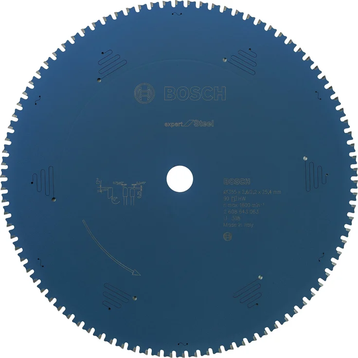 Bosch Professional Kreissägeblatt (für Stahl, AußenØ: 355mm, Bohrung: 25,4mm, Zubehör für Metall-, Kapp-, Gehrungssäge) – Bild 1
