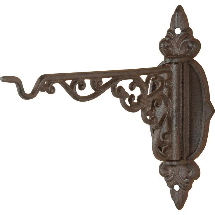 Esschert Design Langer Schwenkhaken aus Gusseisen, 9,4 x 27 x 25 cm, mit Montagelochung, edles Design