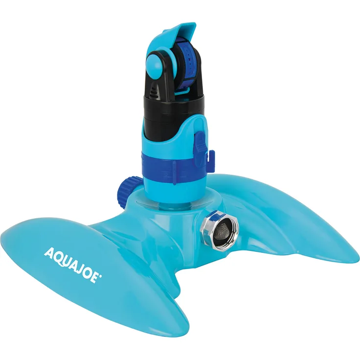 Aqua Joe AJ-MSSBM Vier-Muster-Getriebe-Sprinkler, mit flachem Metallsockel für Jede Landschaft