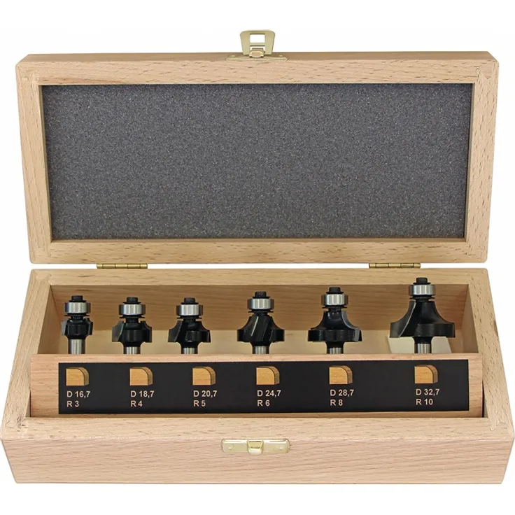 FISCH 973CT06A03 Abrundfräser-Kassette, 6-teilig, HW R3-4-5-6-8-10