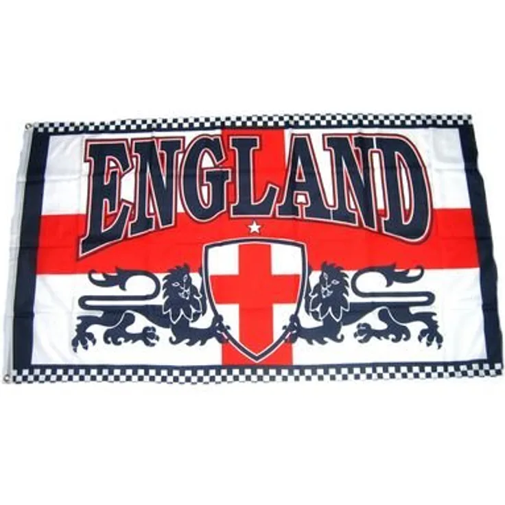 Flaggenking England - Löwe Wappen Flagge-Fahne - wetterfest, weiß, 150 x 90 x 1 cm, 16901