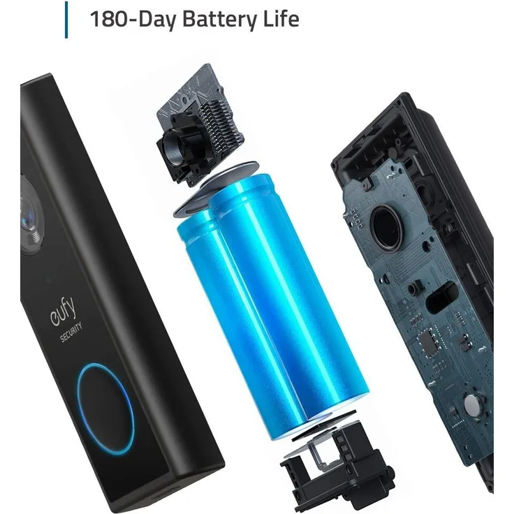 eufy Security, Kabellose Video Türklingel mit Akku, 2K HD, smarte Personenerkennung, beidseitige Audiofunktion