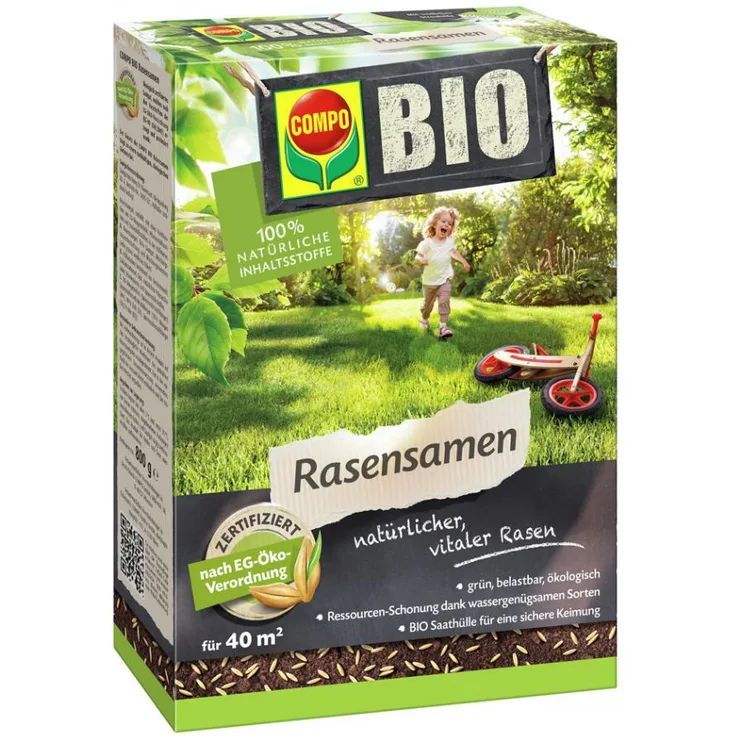 COMPO BIO Rasensamen, 800 g für 40 qm
